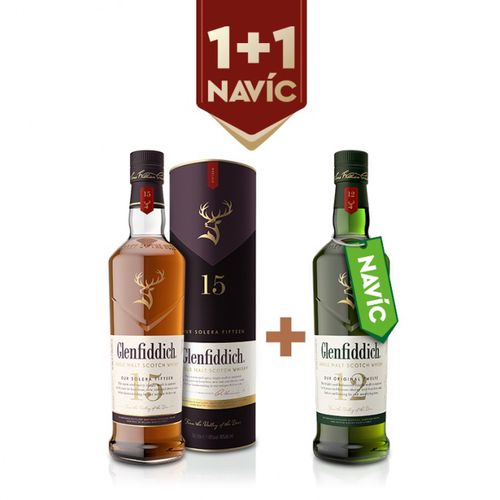 Glenfiddich 15 YO 0,7l Akce 1+1 s lahví Glenfiddich 12 0,7l navíc