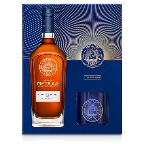 Metaxa 12* 0,7l 40% v krabičce se dvěma skleničkami
