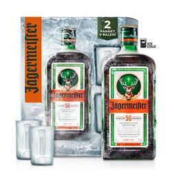 Jägermeister 0,7l 35% v krabičce s dvěma skleničkami