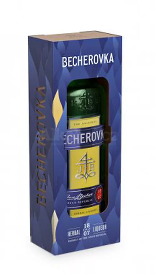 Becherovka Dřevěný box 38 % 3 l