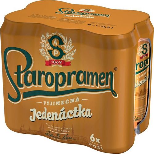 Staropramen Jedenáctka 11° 6×0,5l 4% Plech