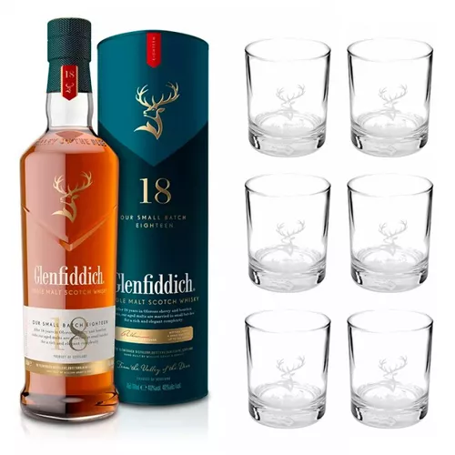 Glenfiddich 18YO 0,7L 40% se skleničkami Glenfiddich