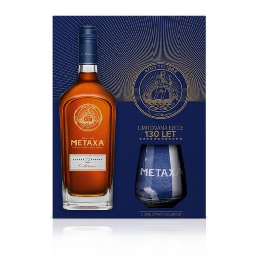 Metaxa 12* 0,7L 40% v krabičce se dvěma skleničkami