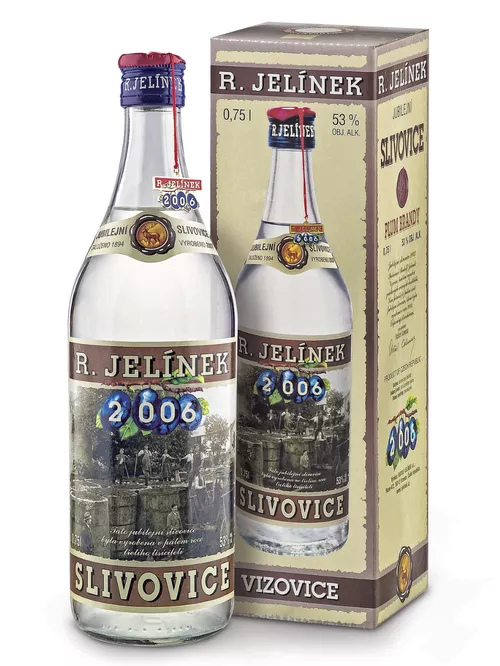 R. JELÍNEK Jubilejní slivovice 2006 53% 0,75l (tuba)