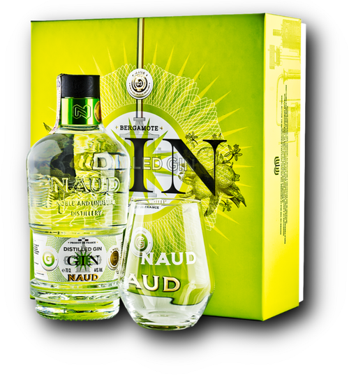 NAUD Gin 44% 0.7L se sklenicí