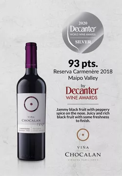 Chocalán Carmenére Reserva 2022, 750ml